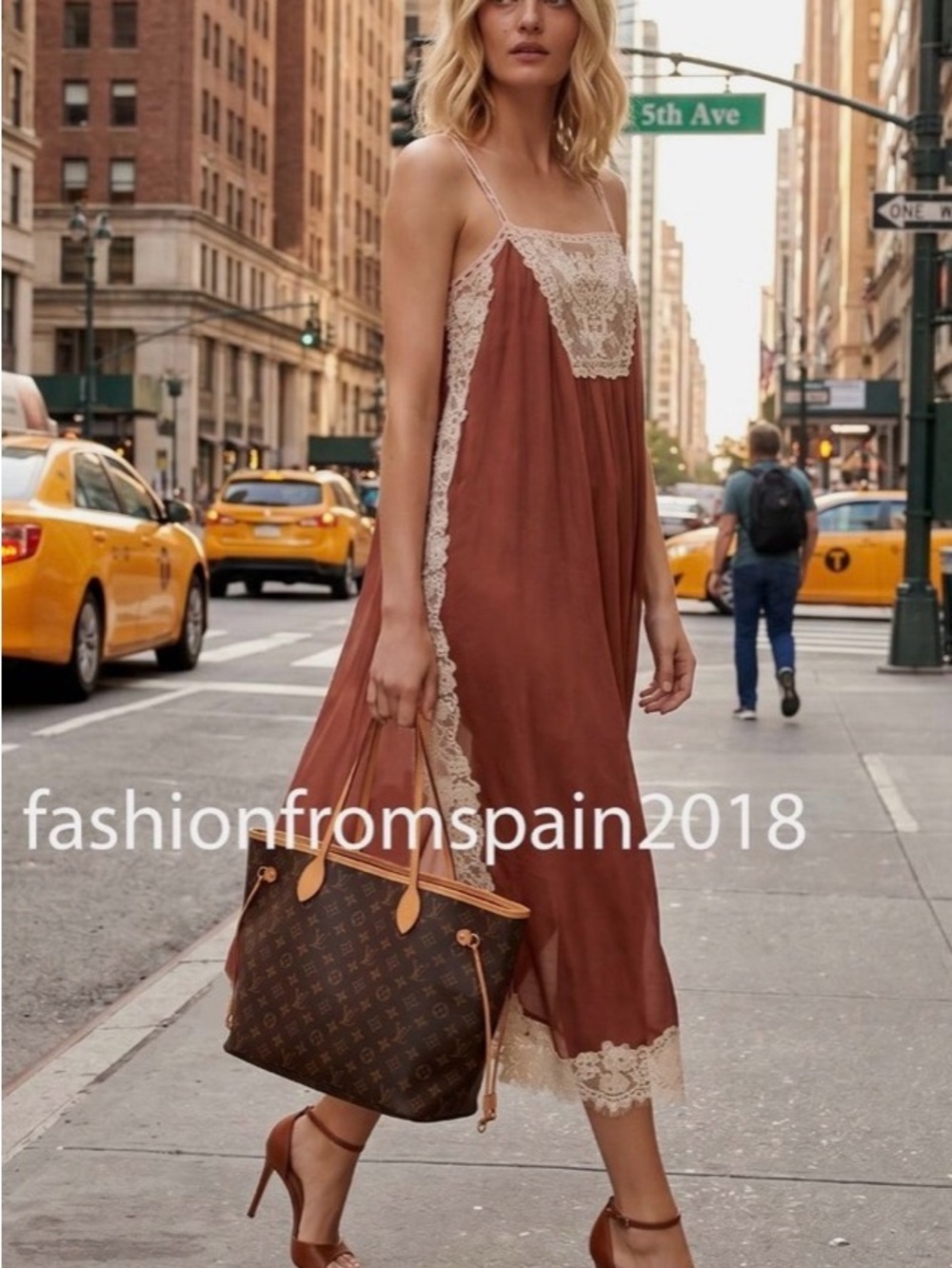 NWT Zara Lace Strap Midi Maxi Dress with Cream Lace Brick Small 5107/088